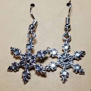 Silver Snowflake Earrings. Simple with an incredible Shine.